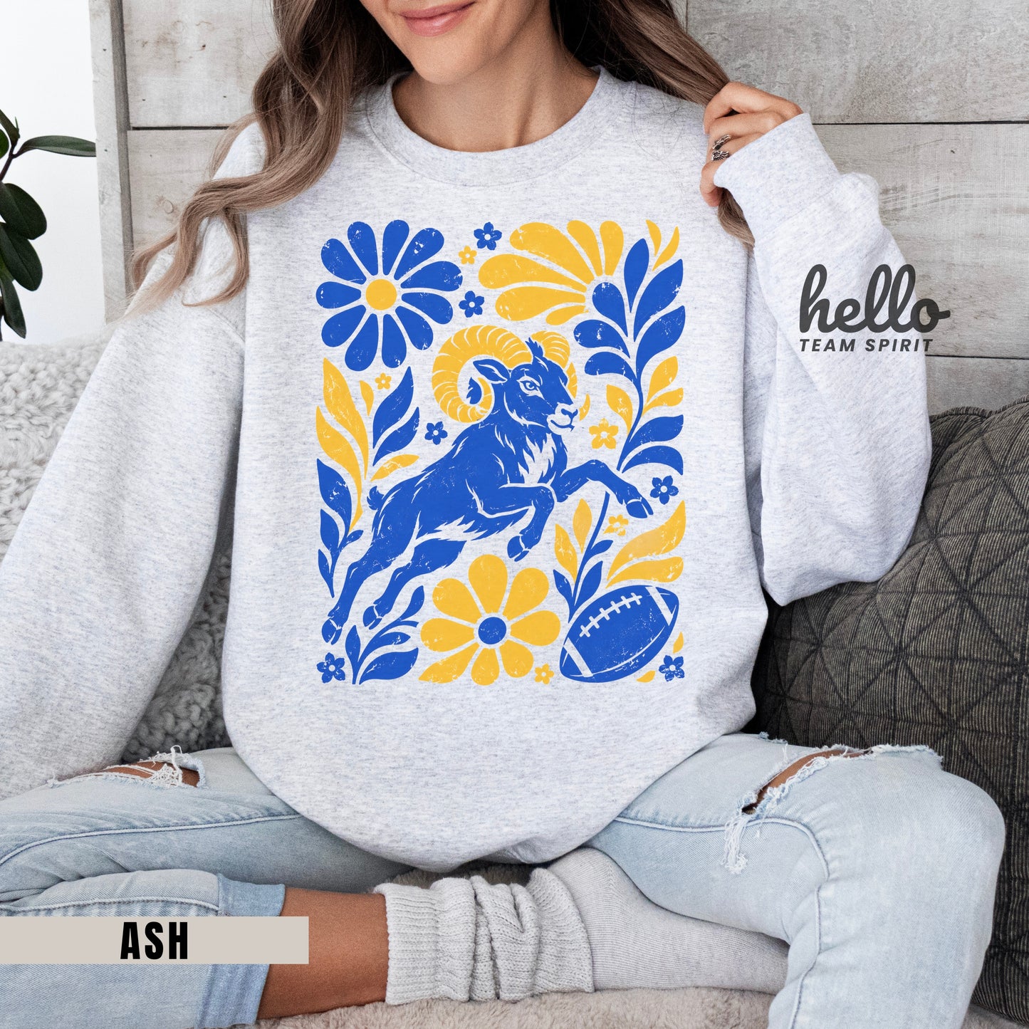 Los Angeles Boho Football Graphic Sweatshirt