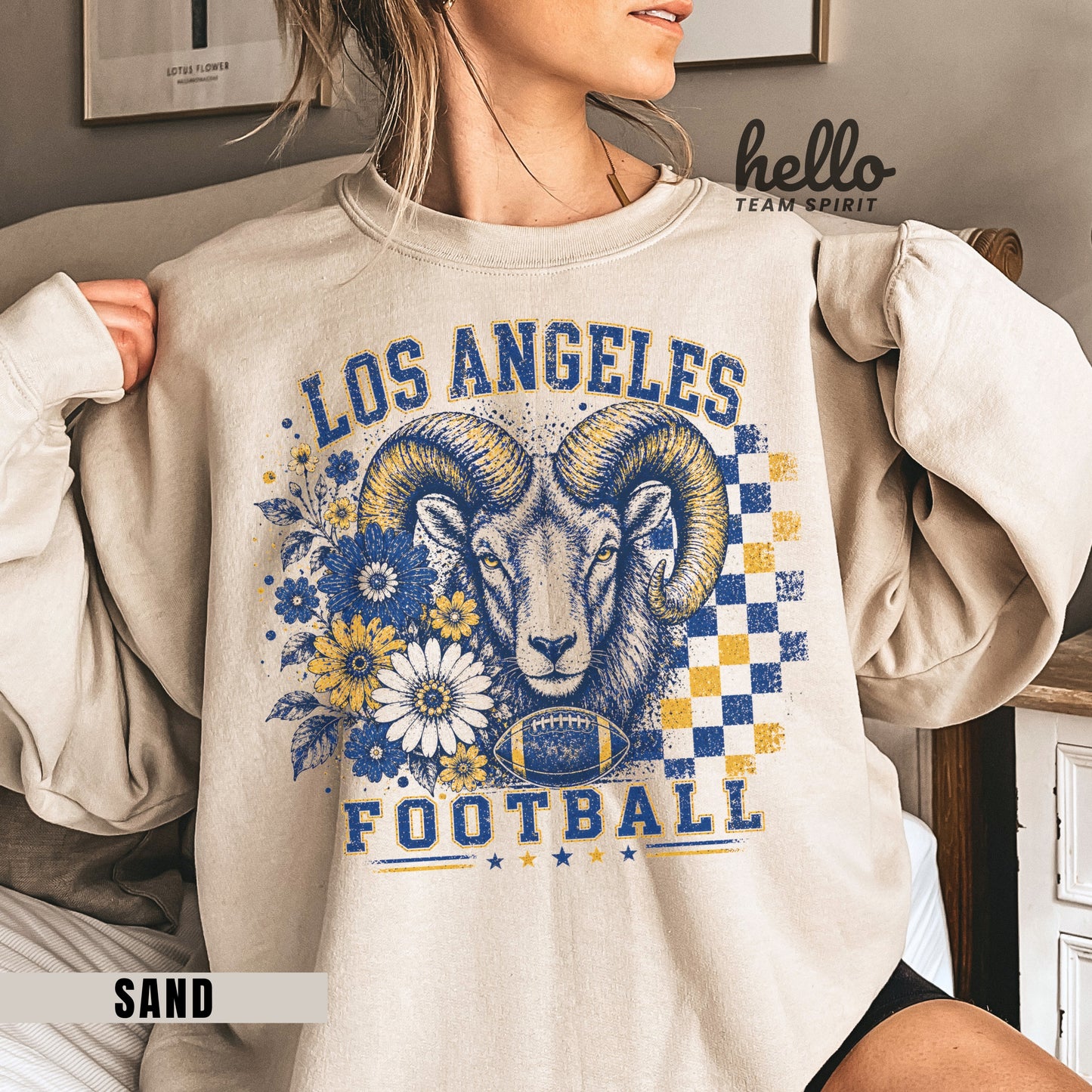 Los Angeles Retro Football Graphic Sweatshirt