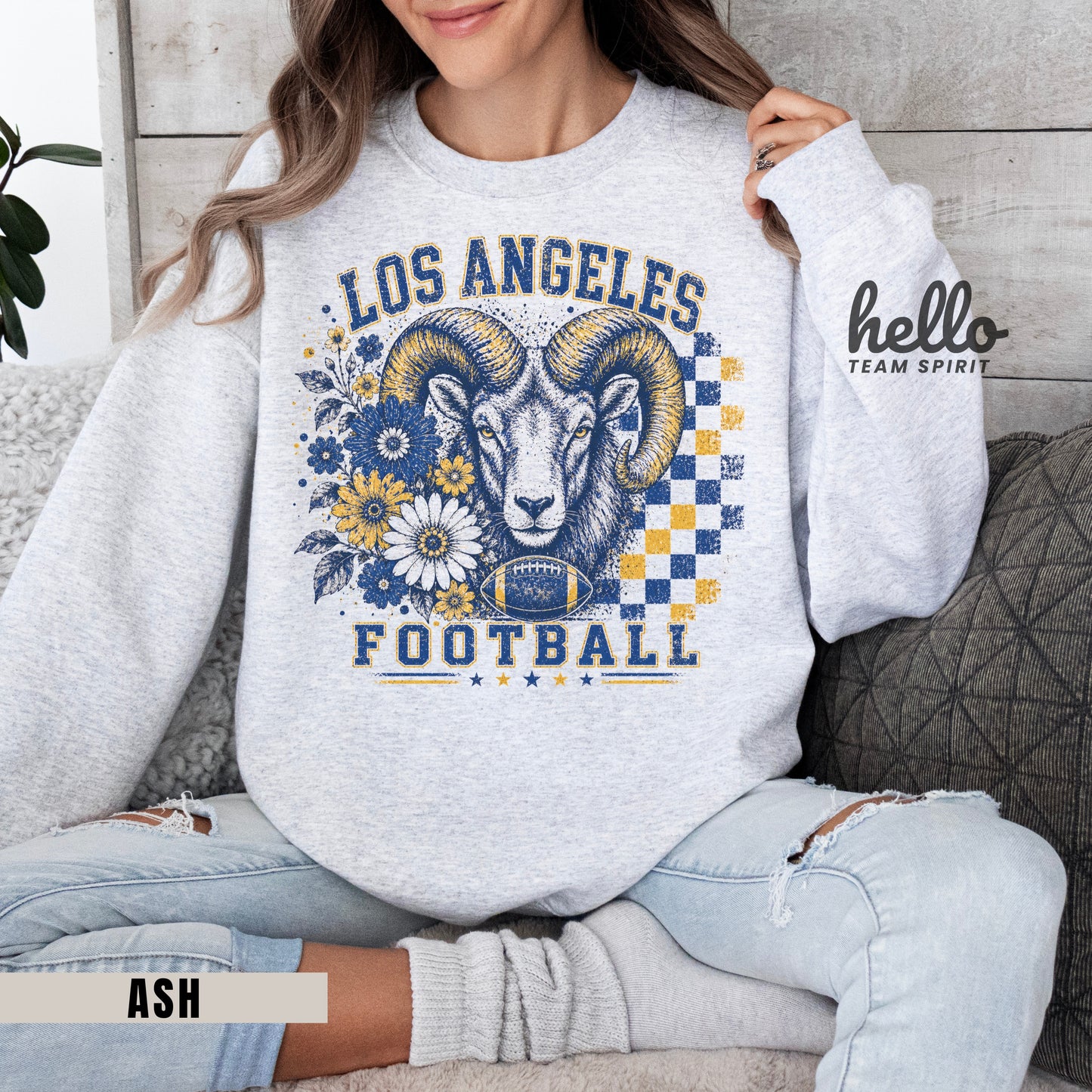 Los Angeles Retro Football Graphic Sweatshirt
