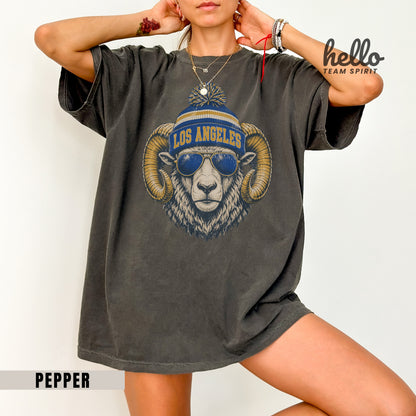 Los Angeles Vintage Character Football Graphic  T-shirt