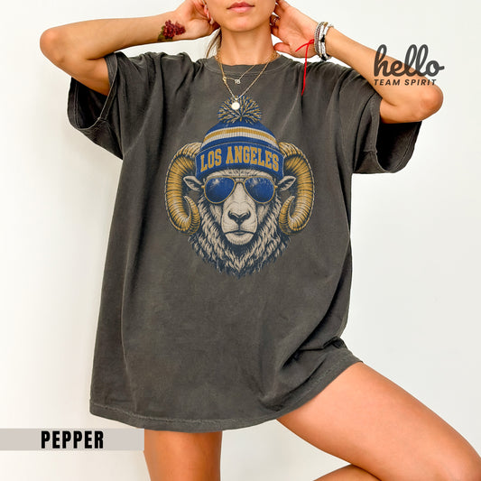 Los Angeles Vintage Character Football Graphic  T-shirt