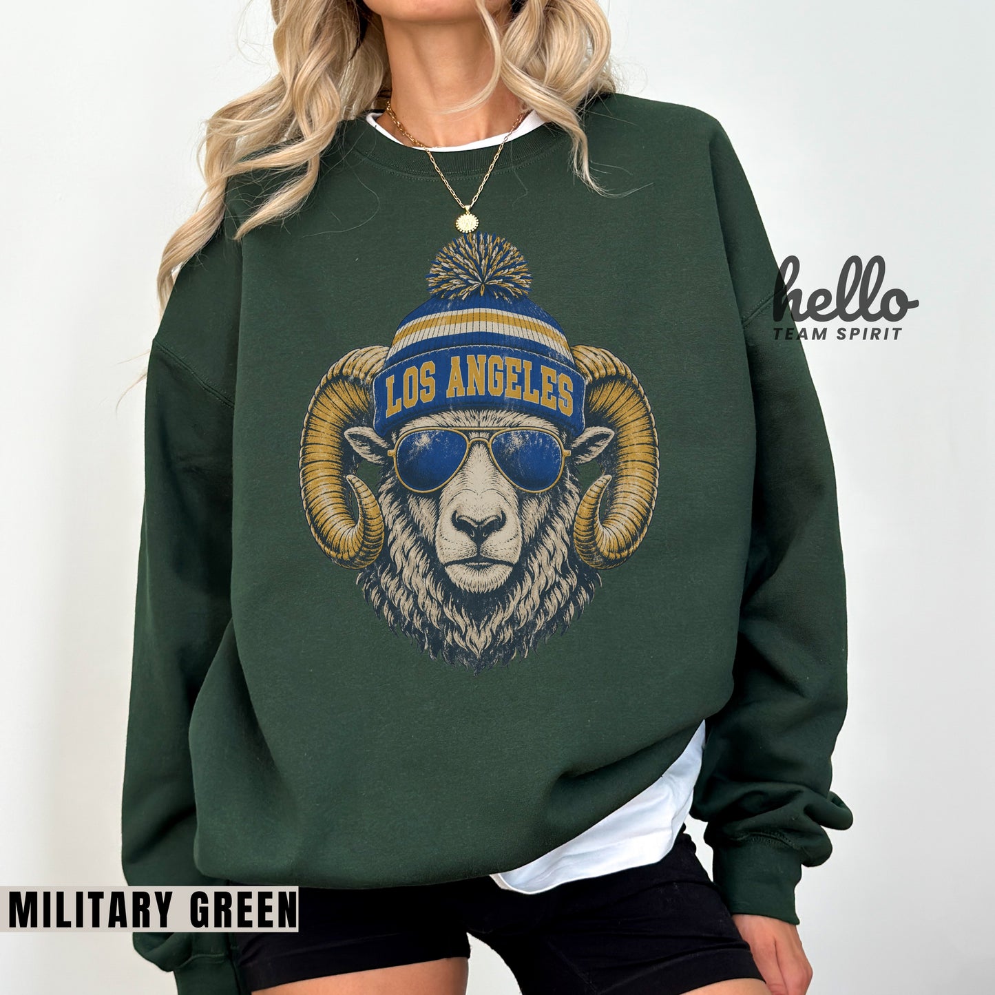 Los Angeles Vintage Character Football Graphic Sweatshirt