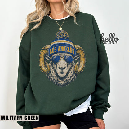 Los Angeles Vintage Character Football Graphic Sweatshirt