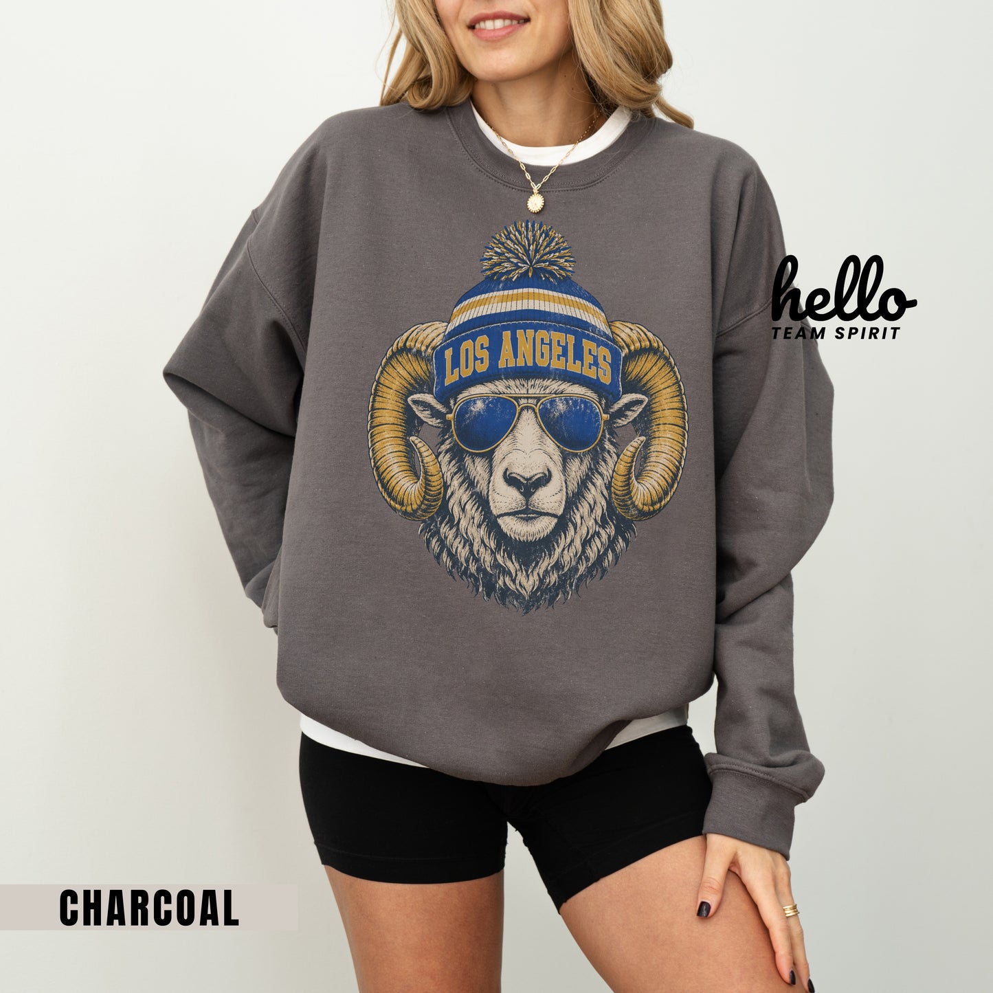 Los Angeles Vintage Character Football Graphic Sweatshirt
