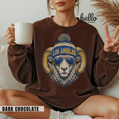 Los Angeles Vintage Character Football Graphic Sweatshirt