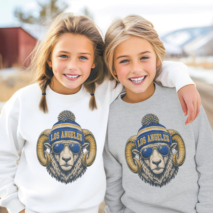 Los Angeles Vintage Character Football Graphic Youth Sweatshirt