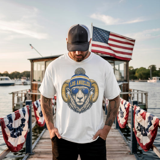 Los Angeles Vintage Character Football Graphic  T-shirt