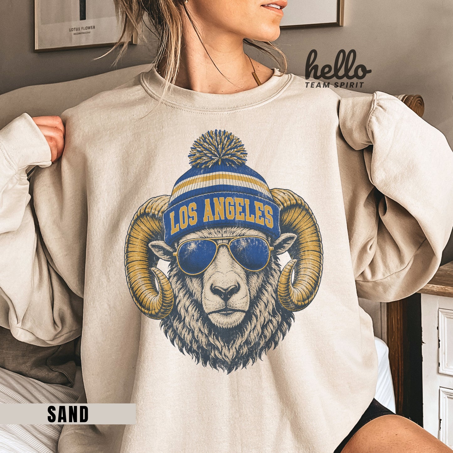 Los Angeles Vintage Character Football Graphic Sweatshirt