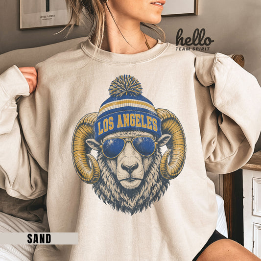 Los Angeles Vintage Character Football Graphic Sweatshirt