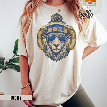 Los Angeles Vintage Character Football Graphic  T-shirt