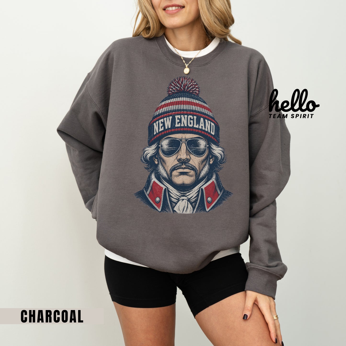 New England Vintage Character Football Graphic Sweatshirt
