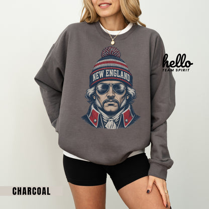 New England Vintage Character Football Graphic Sweatshirt