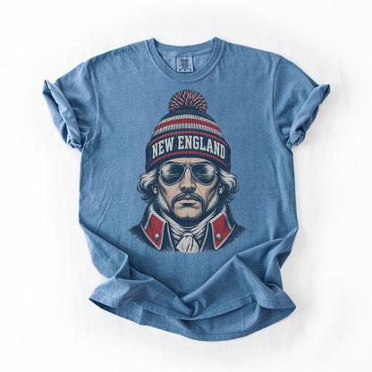 New England Vintage Character Football Graphic  T-shirt