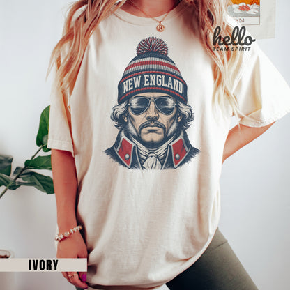 New England Vintage Character Football Graphic  T-shirt