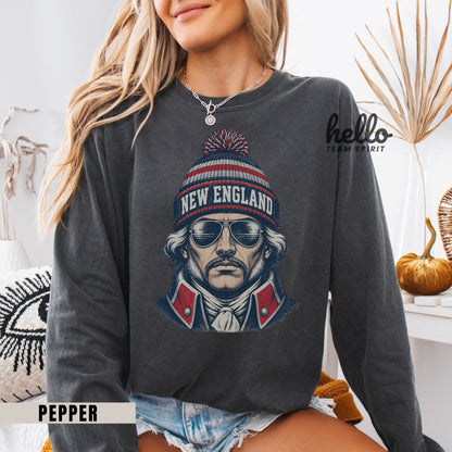 New England Vintage Character Football Graphic Sweatshirt