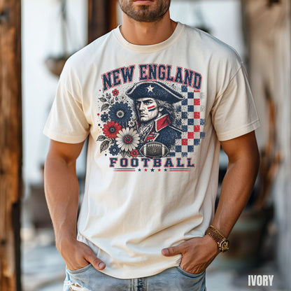 New England Retro Football Graphic T-shirt