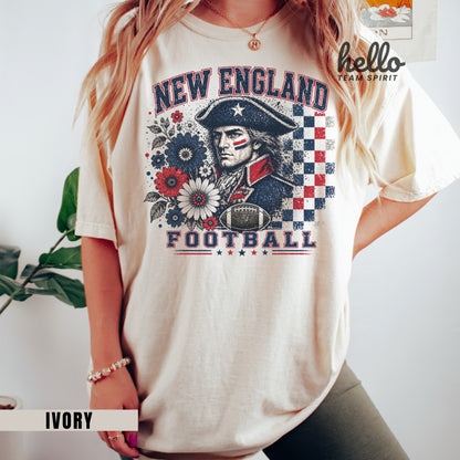 New England Retro Football Graphic T-shirt