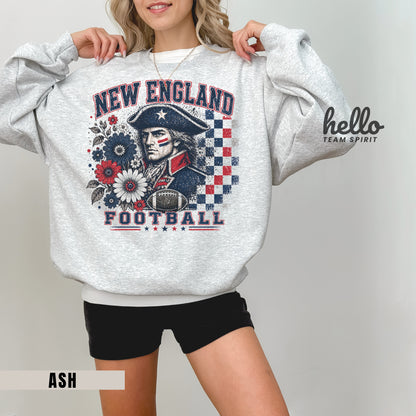 New England Retro Football Graphic Sweatshirt