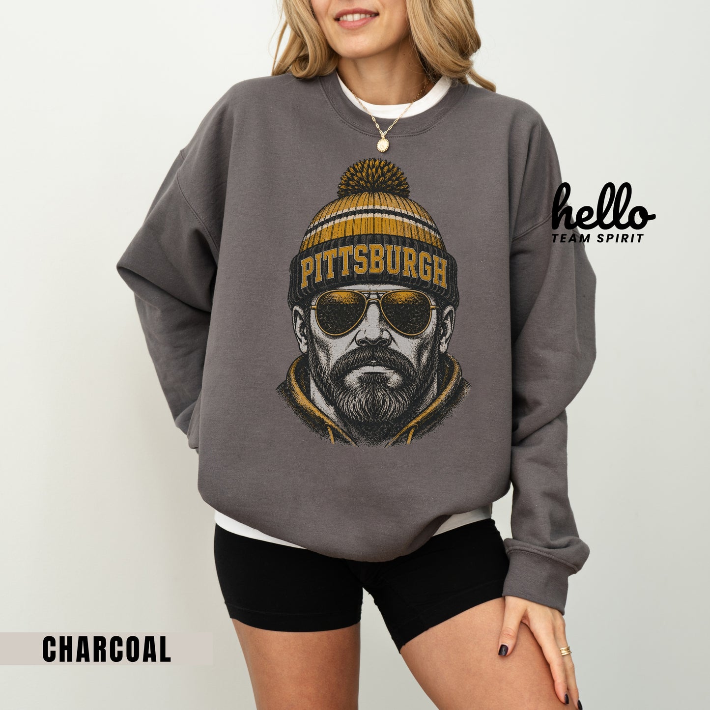 Pittsburgh Vintage Character Football Graphic Sweatshirt
