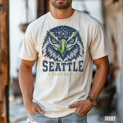Seattle Vintage Character Football Graphic T-shirt