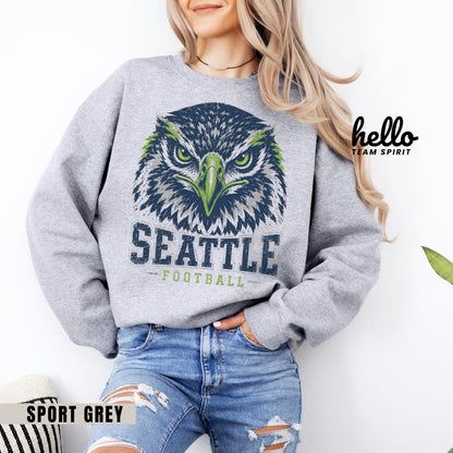 Seattle Vintage Character Football Graphic Sweatshirt