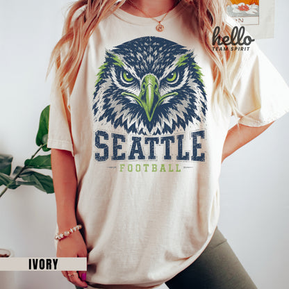 Seattle Vintage Character Football Graphic T-shirt