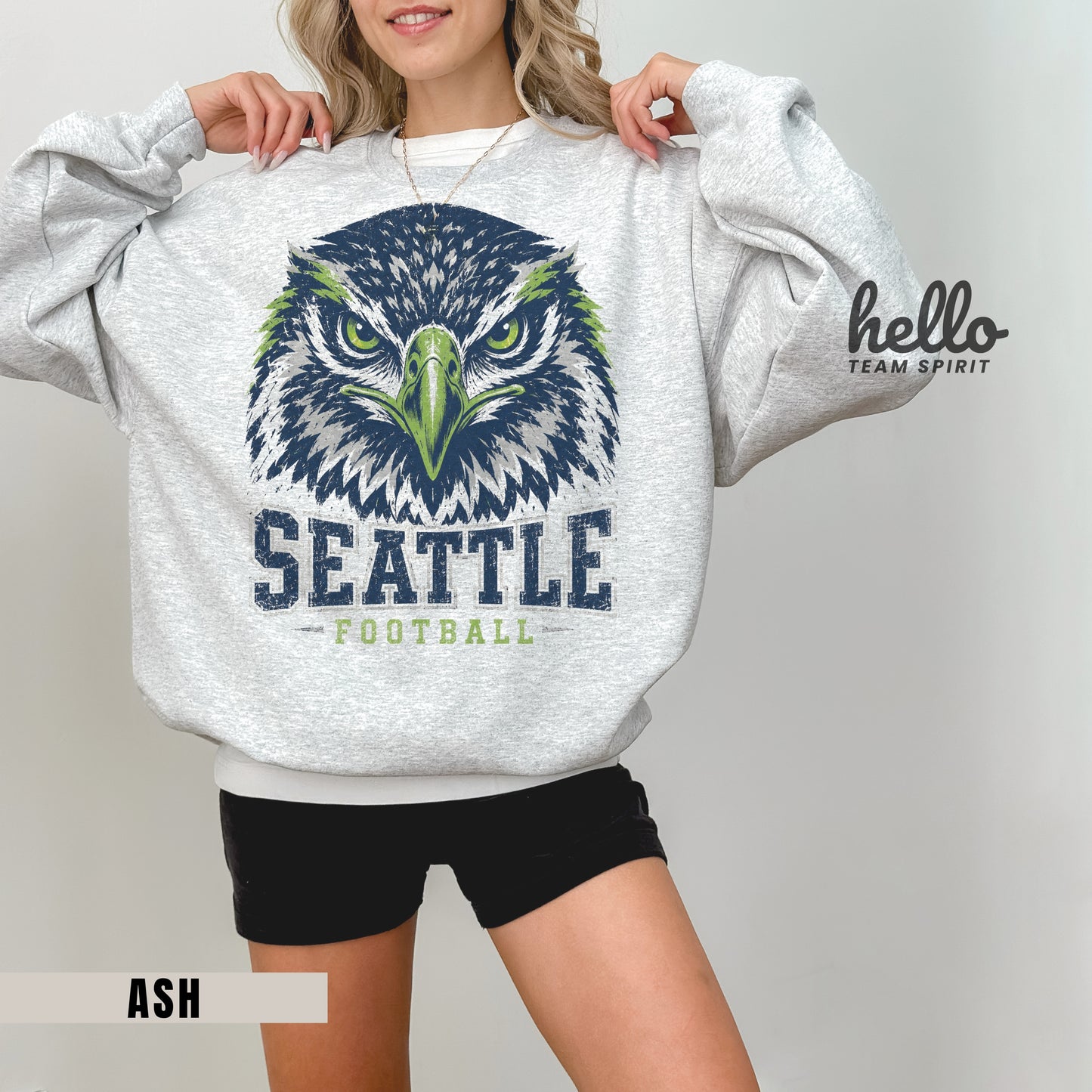 Seattle Vintage Character Football Graphic Sweatshirt