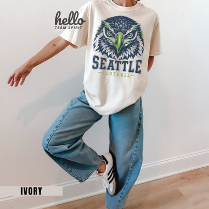 Seattle Vintage Character Football Graphic T-shirt