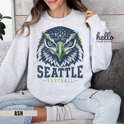 Seattle Vintage Character Football Graphic Sweatshirt