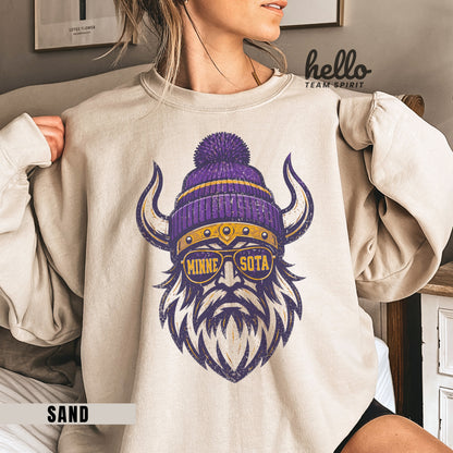 Minnesota Vintage Character Football Graphic Youth Sweatshirt