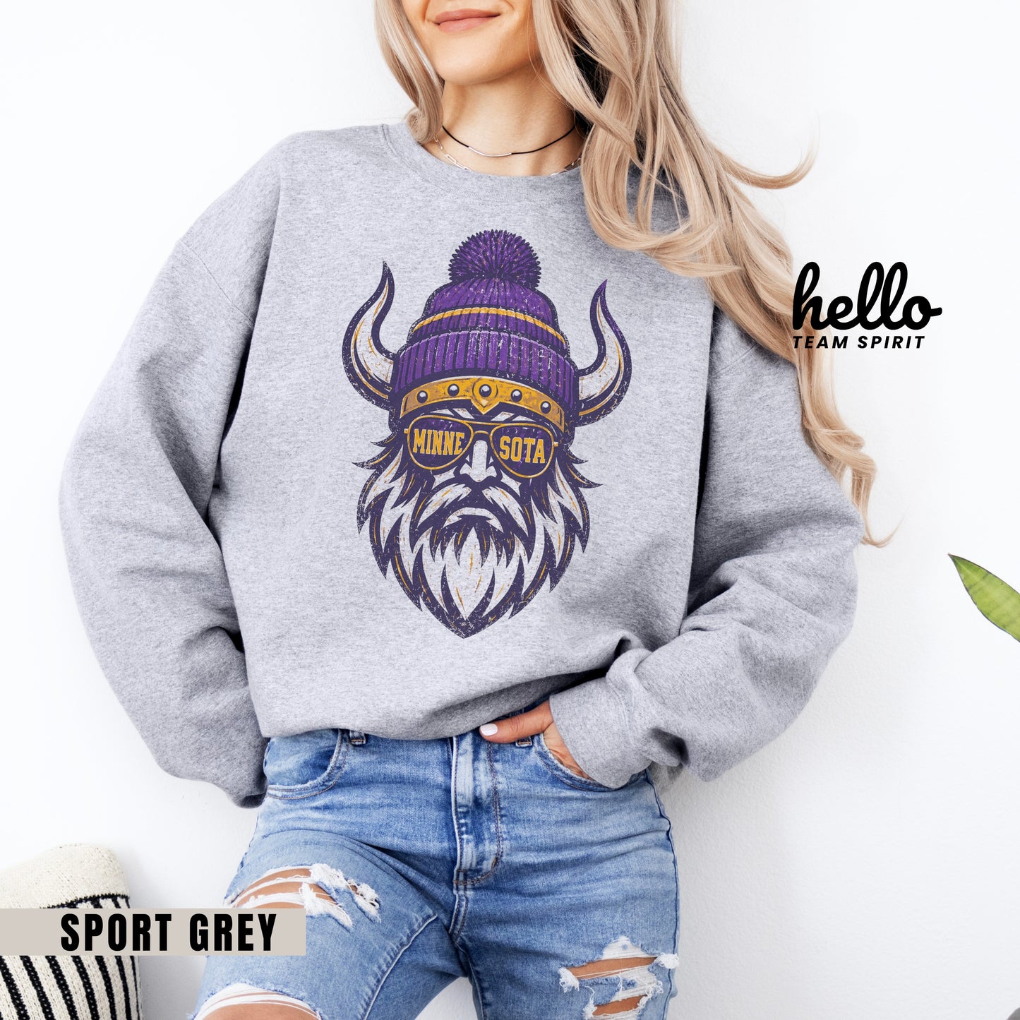 Minnesota Vintage Character Football Graphic Youth Sweatshirt