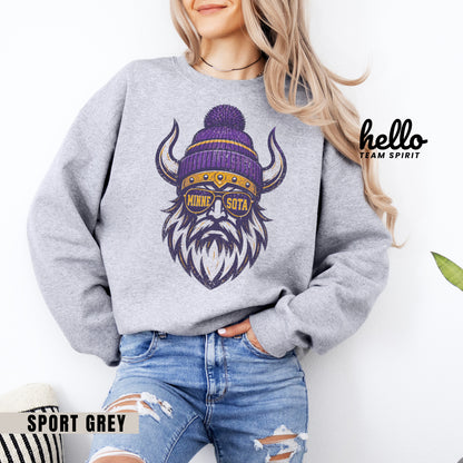 Minnesota Vintage Character Football Graphic Youth Sweatshirt