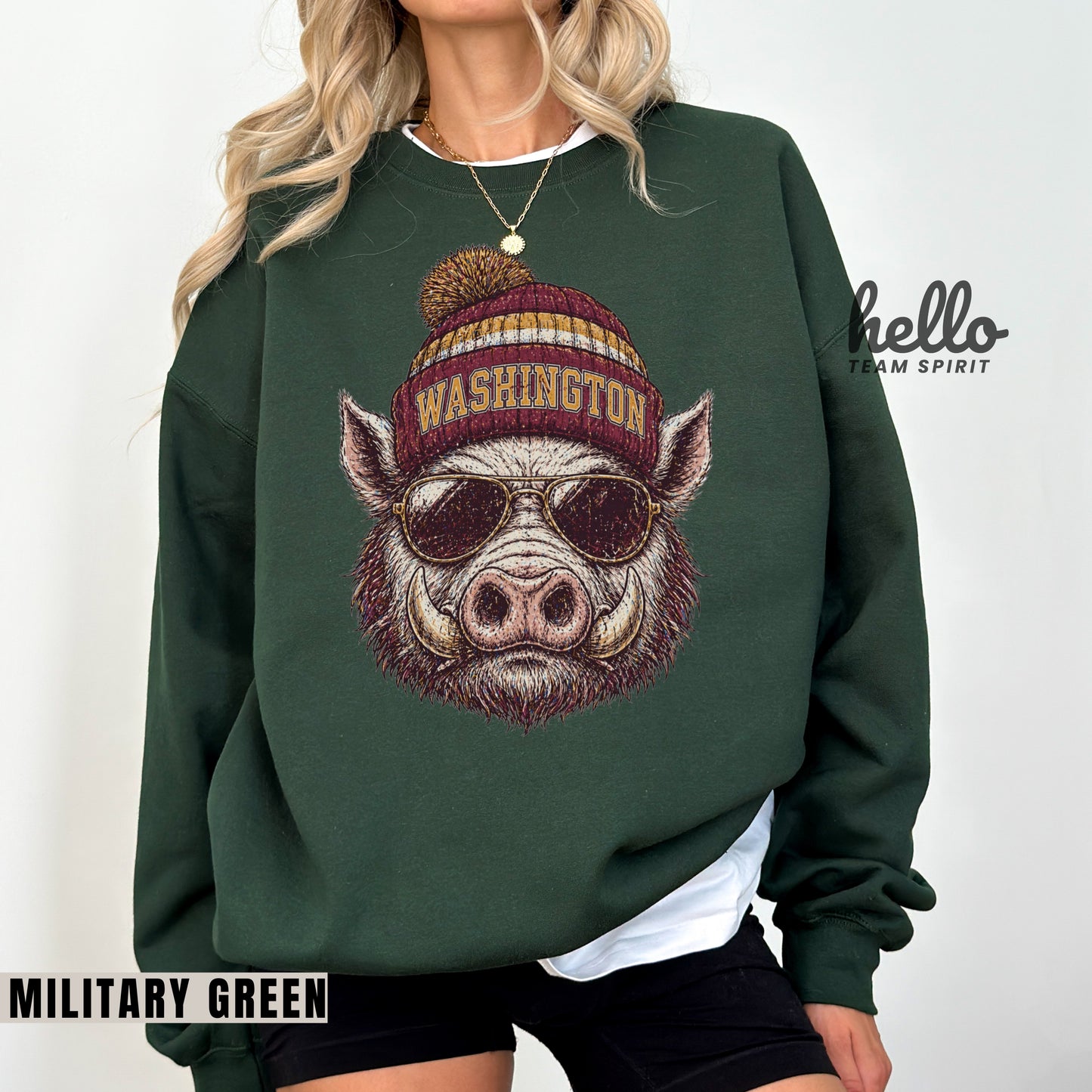 Washington Vintage Character Football Graphic Sweatshirt
