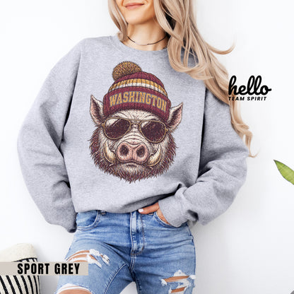 Washington Vintage Character Football Graphic Sweatshirt