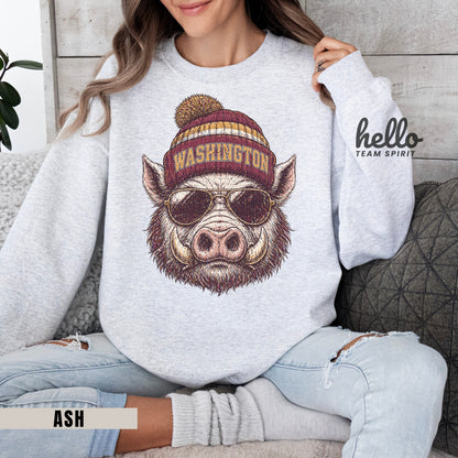 Washington Vintage Character Football Graphic Sweatshirt