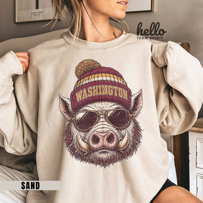 Washington Vintage Character Football Graphic Sweatshirt
