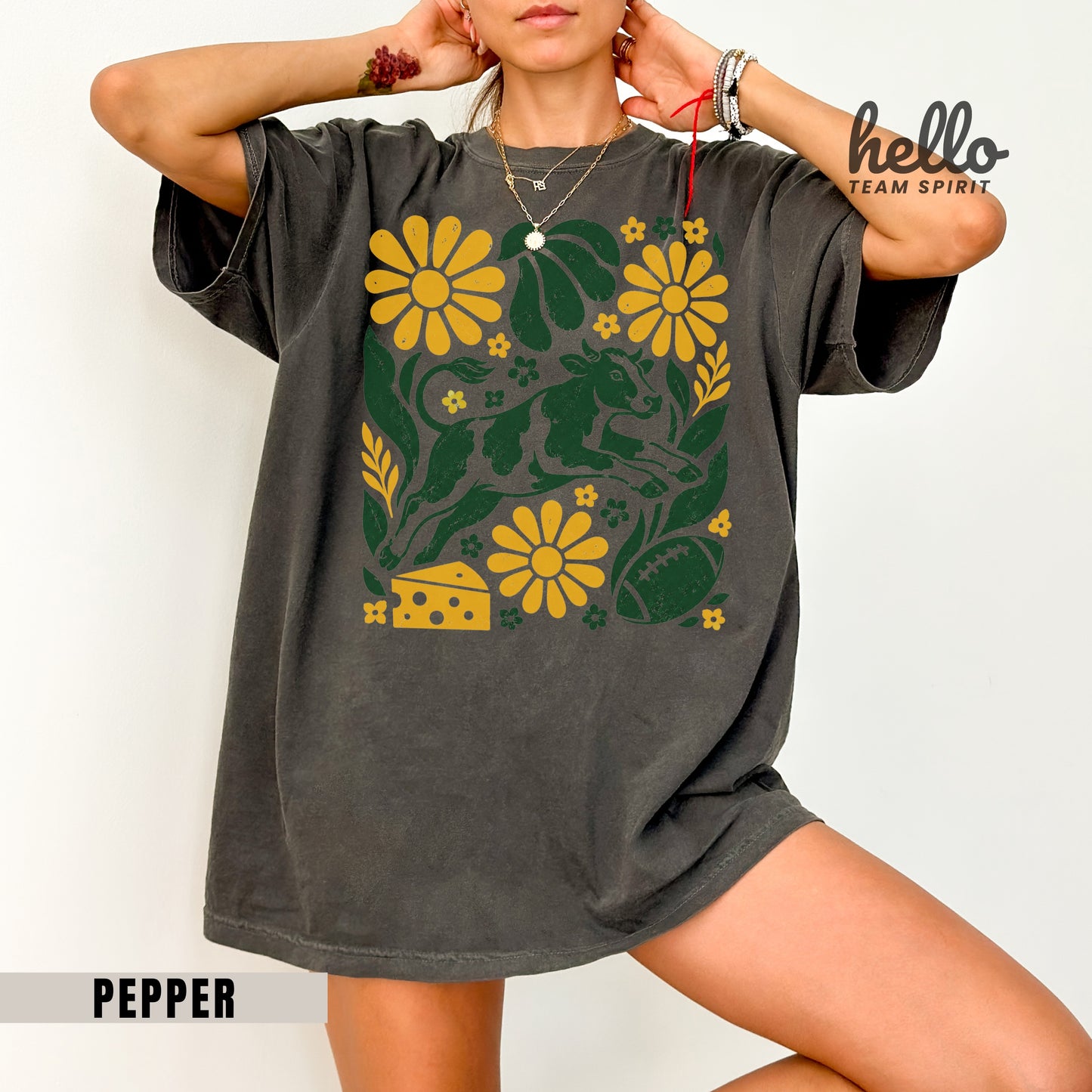 Green Bay Boho Football Graphic T-shirt