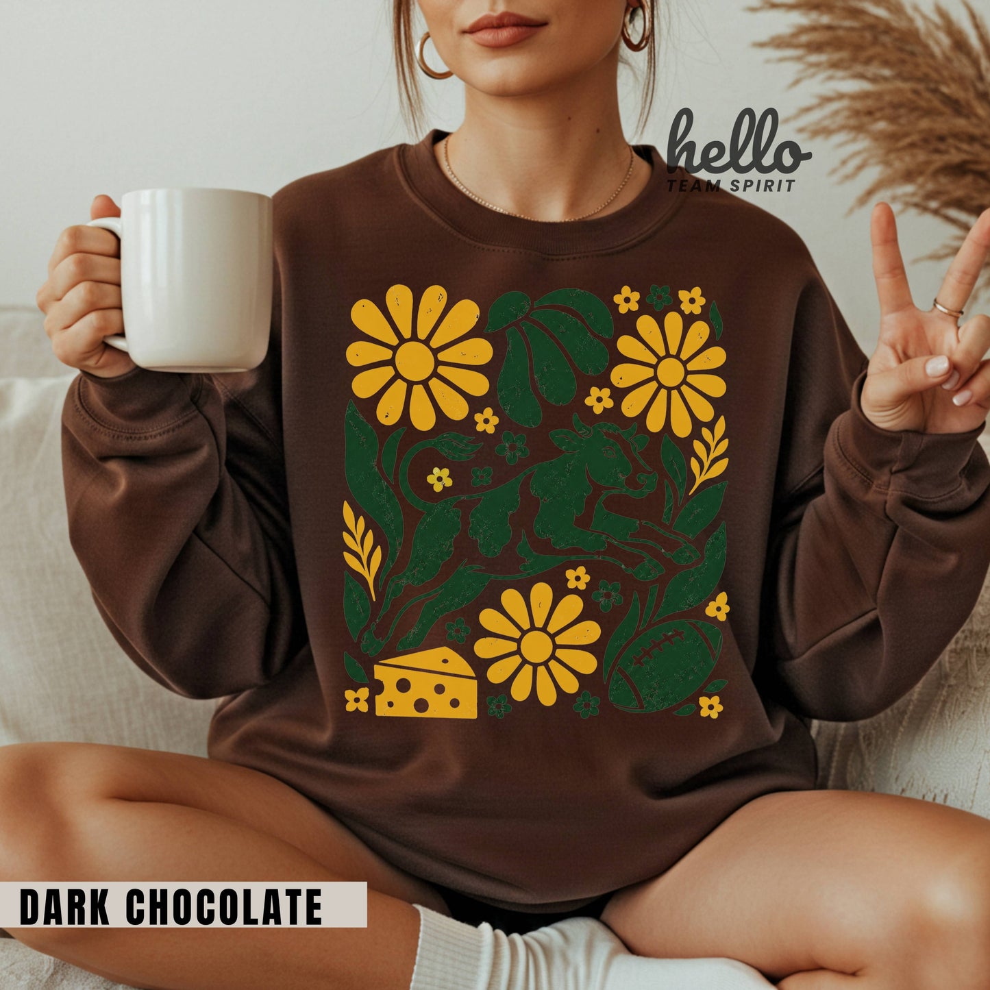 Green Bay Boho Football Graphic Sweatshirt