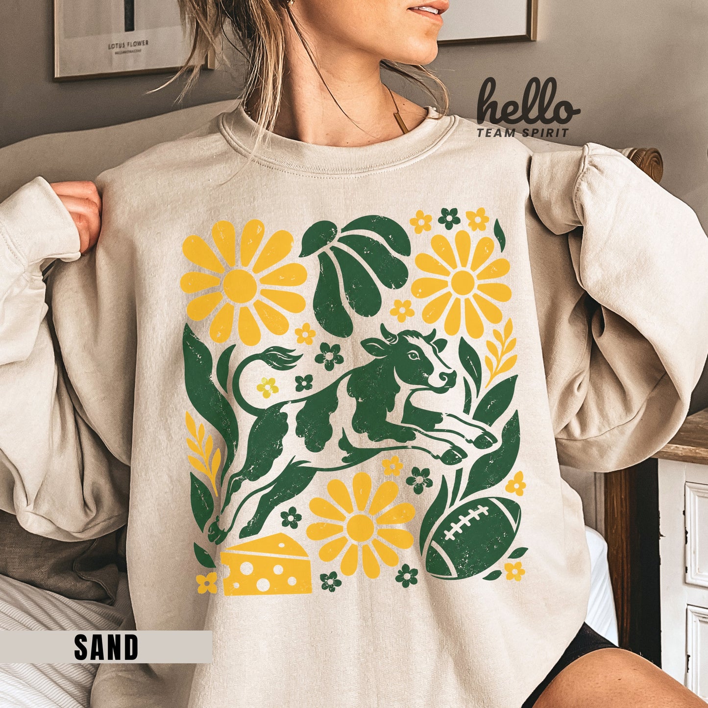 Green Bay Boho Football Graphic Sweatshirt