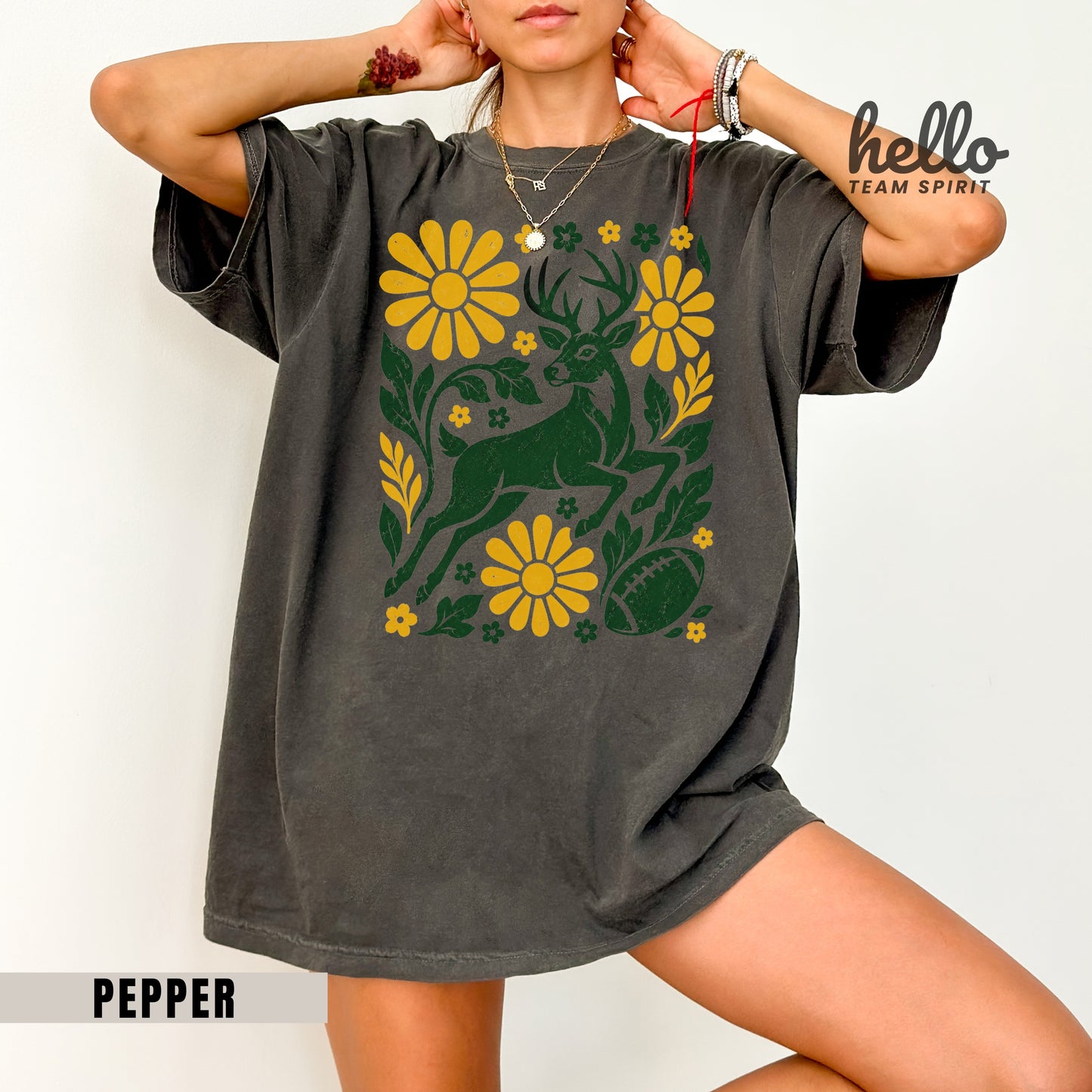 Green Bay Woodland Football Graphic T-shirt