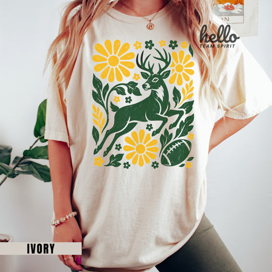 Green Bay Woodland Football Graphic T-shirt