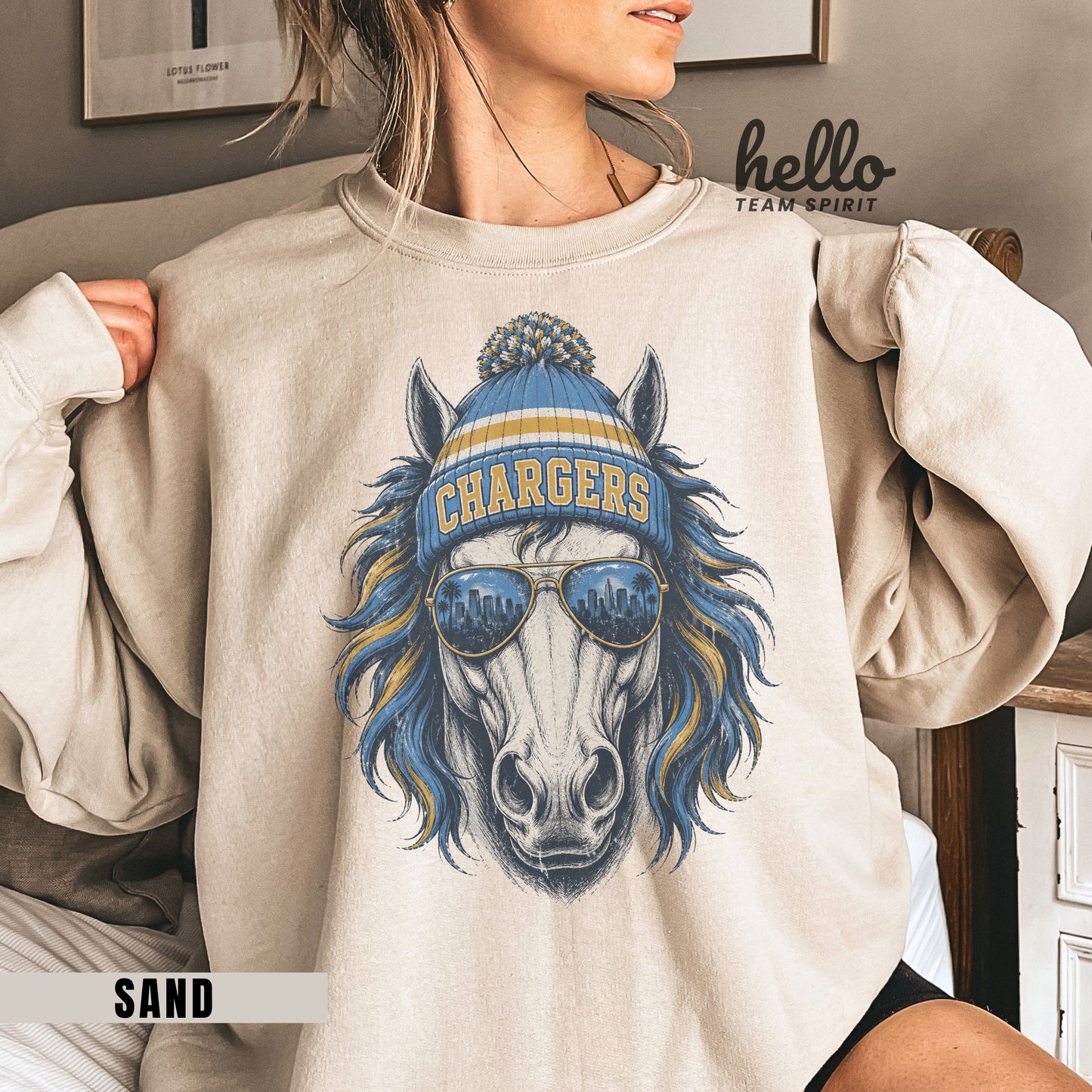 Los Angeles Vintage Football Graphic Sweatshirt