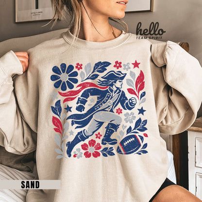 New England Boho Football Graphic Sweatshirt