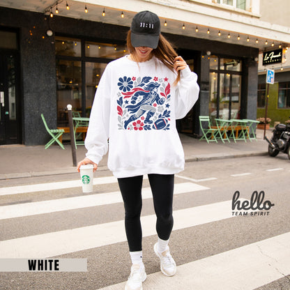 New England Boho Football Graphic Sweatshirt