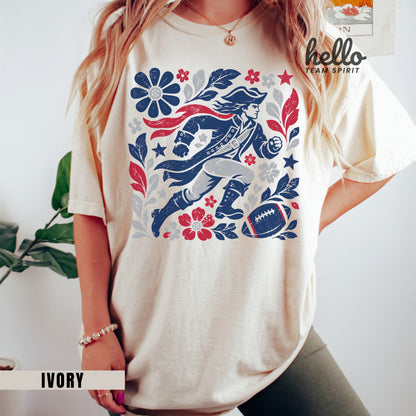 New England Boho Football Graphic T-shirt