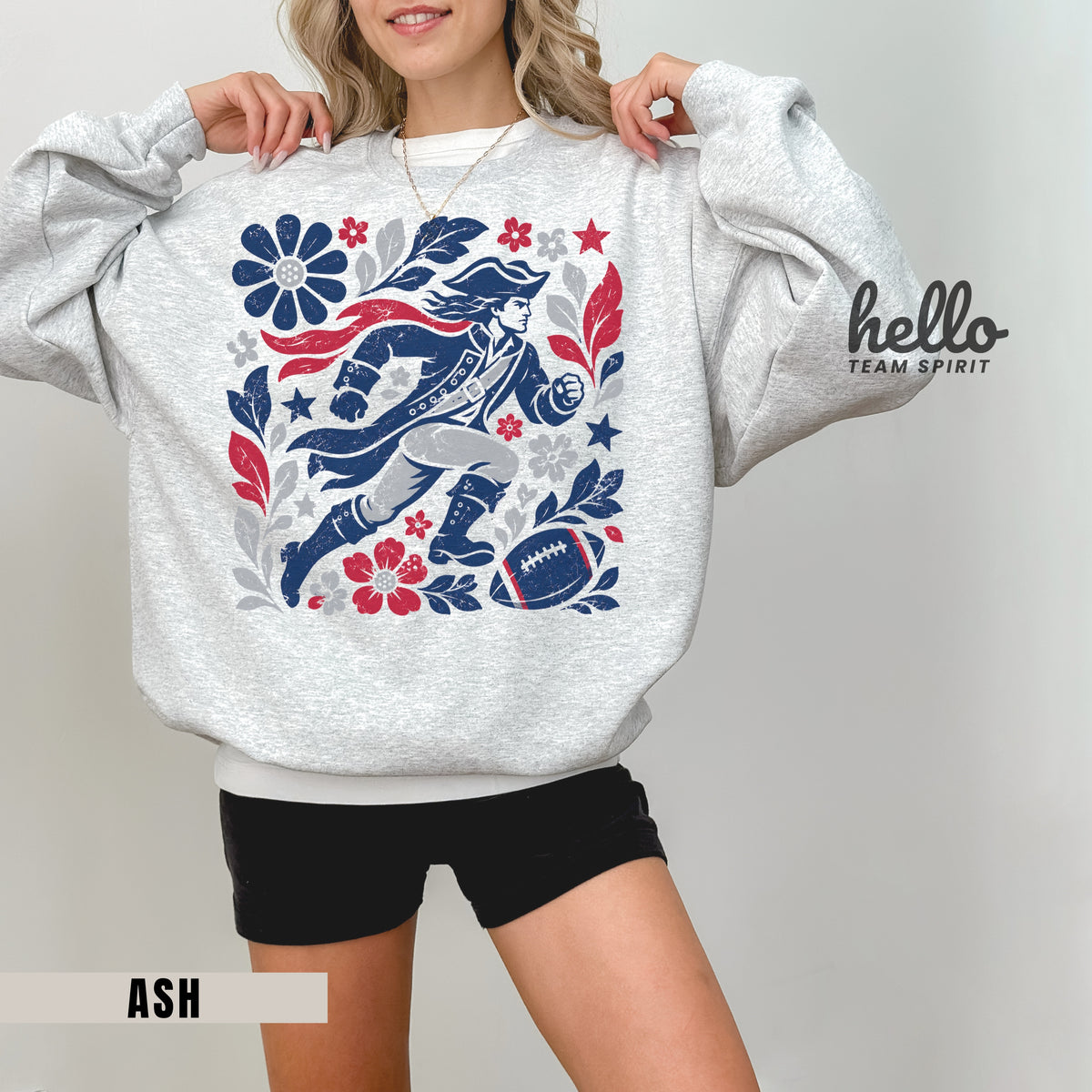 New England Boho Football Graphic Sweatshirt