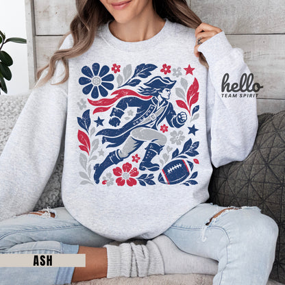 New England Boho Football Graphic Sweatshirt
