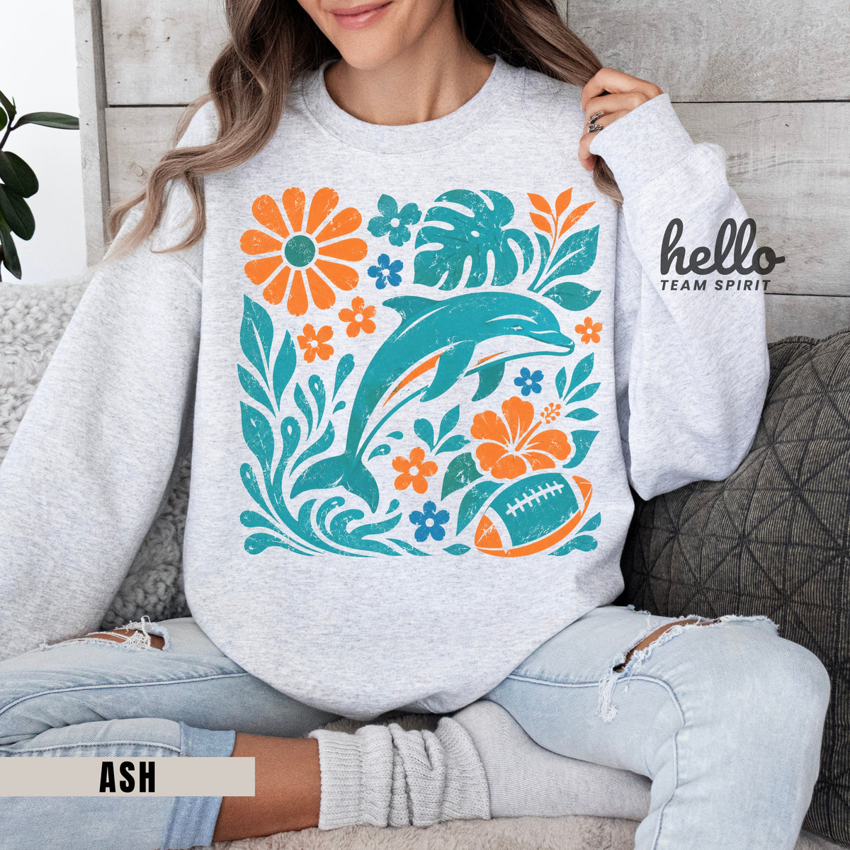 Miami Boho Football Graphic Sweatshirt