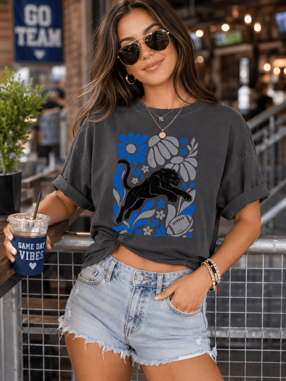 Carolina Boho Football Graphic T-shirt