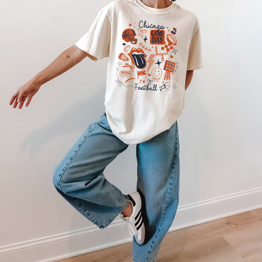 Chicago Doodle Comfort Colors Tshirt